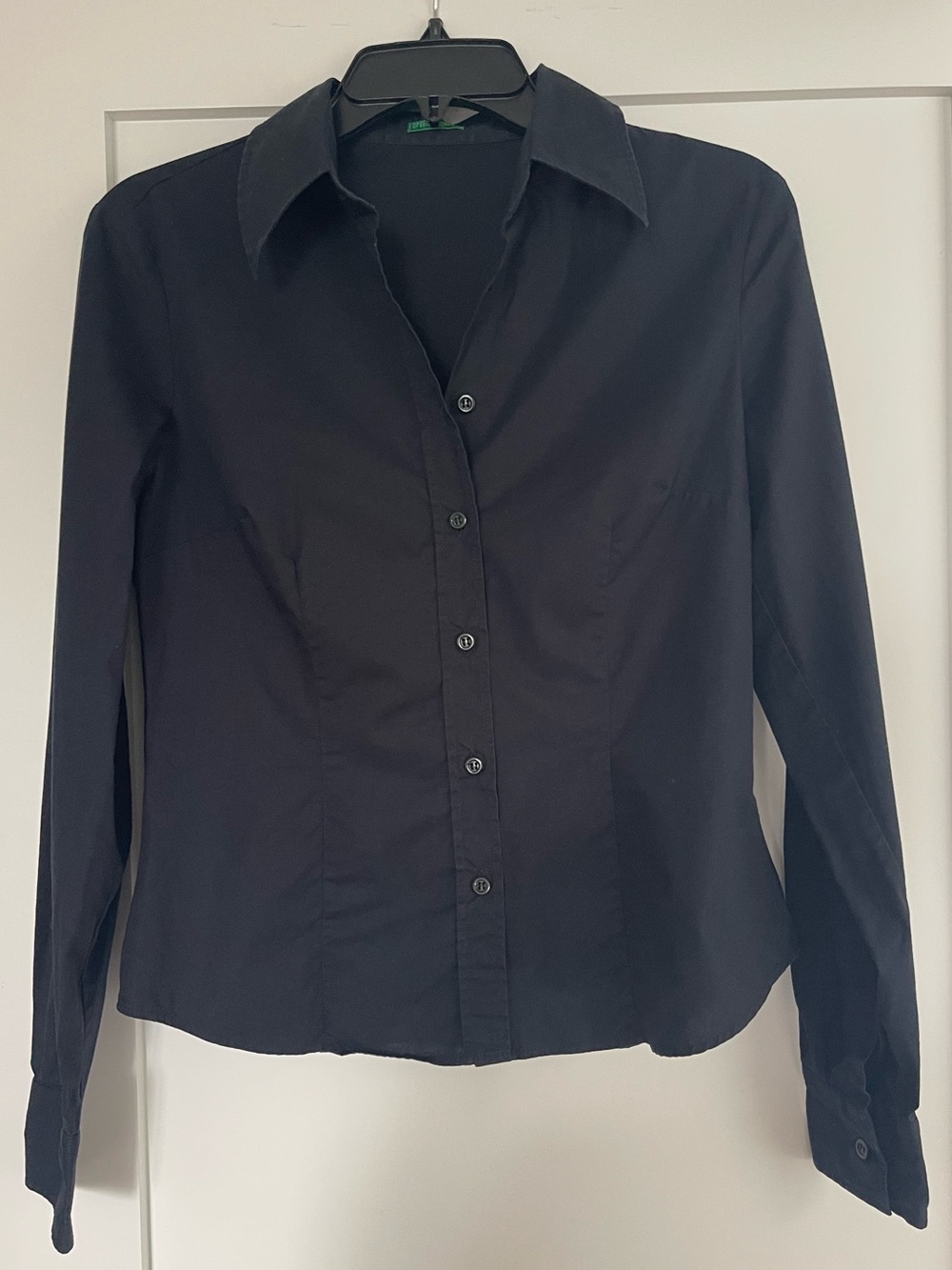 United Colors Of Benetton Black Cotton Button-Down Shirt